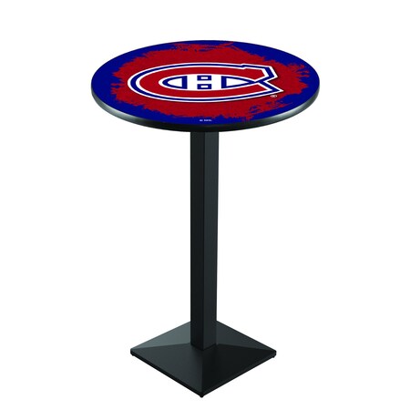 Holland Bar Stool Co 36" Blk Wrinkle Montreal Canadiens Pub Table L217B3628MonCan